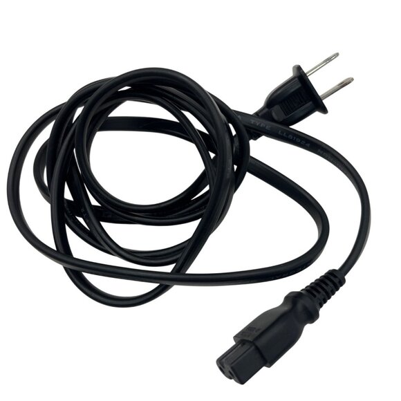 Black 7A 125V Power Cord With 2-Prong Plug & IEC C7 Connector For Electronics - Picture 1 of 4